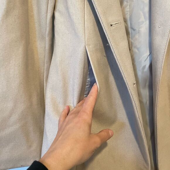 Tahari Abigail Wool Shawl Collar Coat Beige - Picture 11 of 16